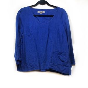 Flax linen lagenlook pocket top size small